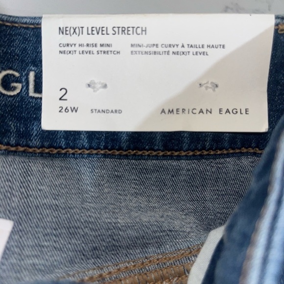💲⭐️💲NEW! American Eagle Denim Mini Skirt (Curvy) Sz:2 - Picture 2 of 10